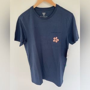 Vissla Navy Unisex Pocket Tee Surf Floral NWT